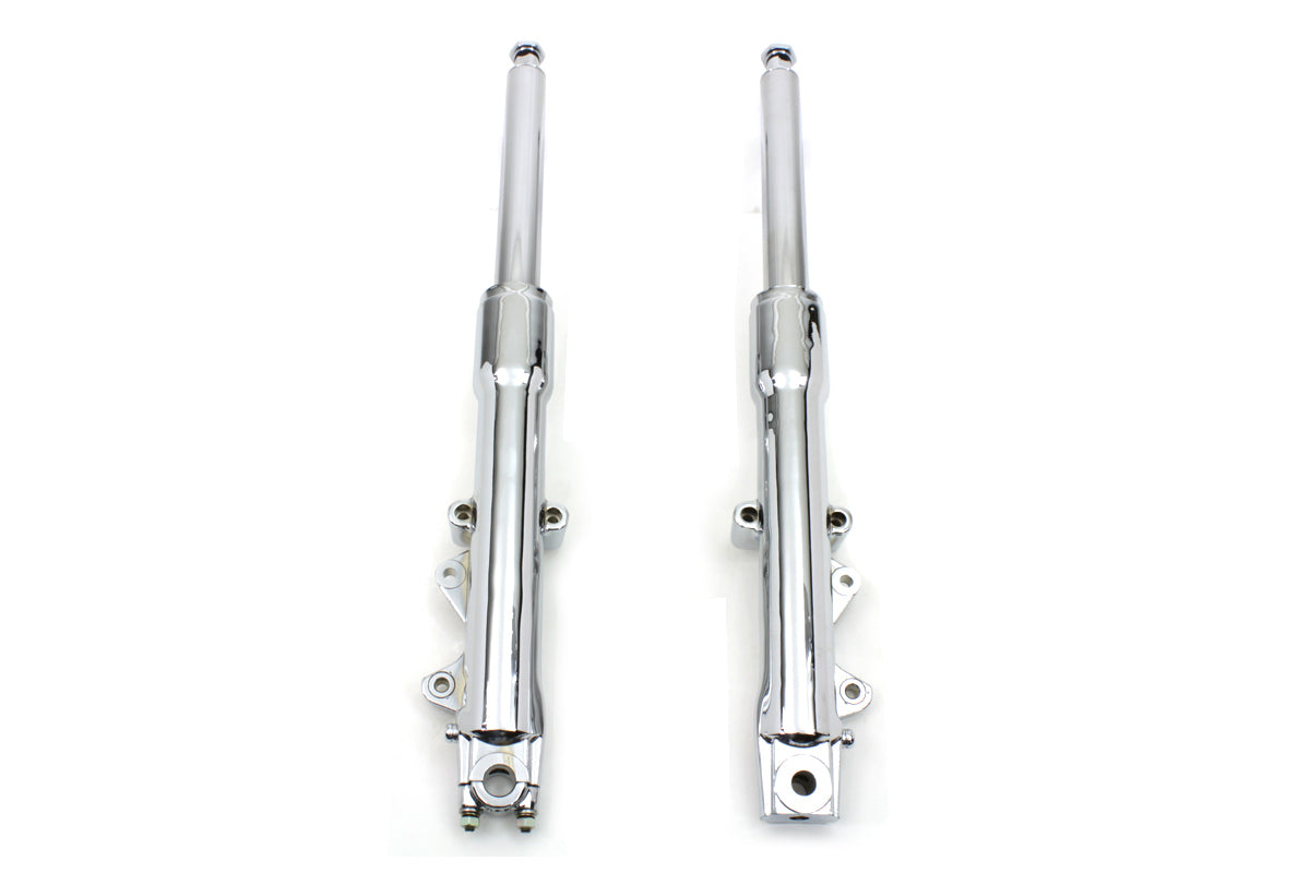 Dual Disk 41mm Fork Slider Assembly Chrome For Harley-Davidson Softail