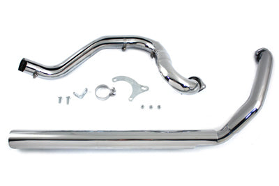 True Dual Exhaust Header System Chrome For Harley-Davidson Touring 1995-2006