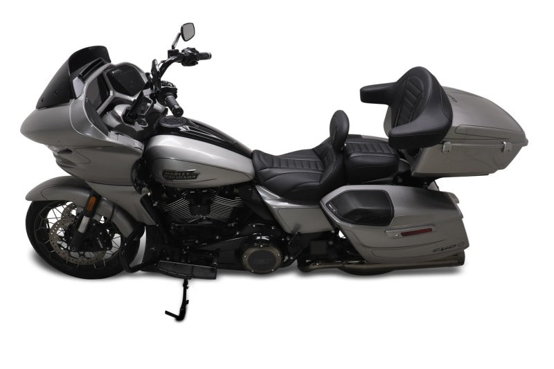 Mustang 23-24 HD CVO Rd Glide (ST), 2024 Rd Glide und Str Glide Touring Solositz – Schwarz/Graue Nähte