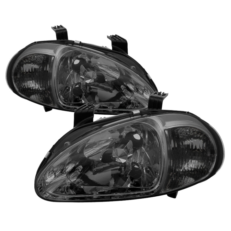 Faros delanteros de cristal ahumados Xtune Honda Del Sol 93-97 HD-ON-HDEL93-1P-SM