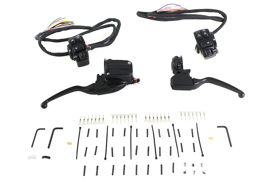 Black Handlebar Control Kit For Harley-Davidson Touring 2008-2013