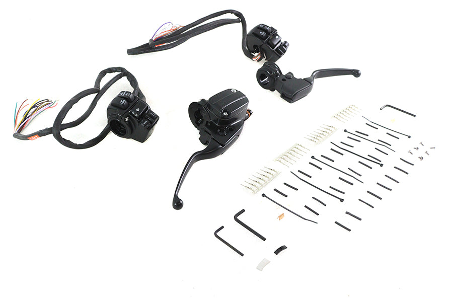 Black Handlebar Control Kit For Harley-Davidson Touring 2008-2013
