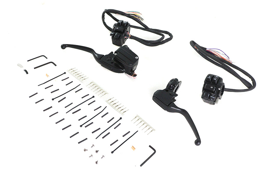 Black Handlebar Control Kit For Harley-Davidson Touring 2008-2013