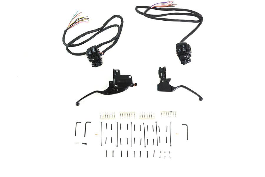 Black Handlebar Control Kit For Harley-Davidson Touring 2008-2013