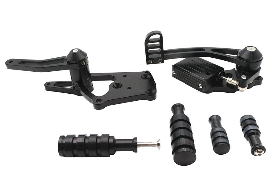 Black billet forward control kit for Harley-Davidson Softail Twin Cam