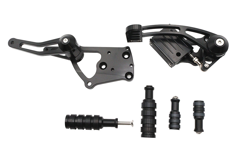 Black billet forward control kit for Harley-Davidson Softail Twin Cam