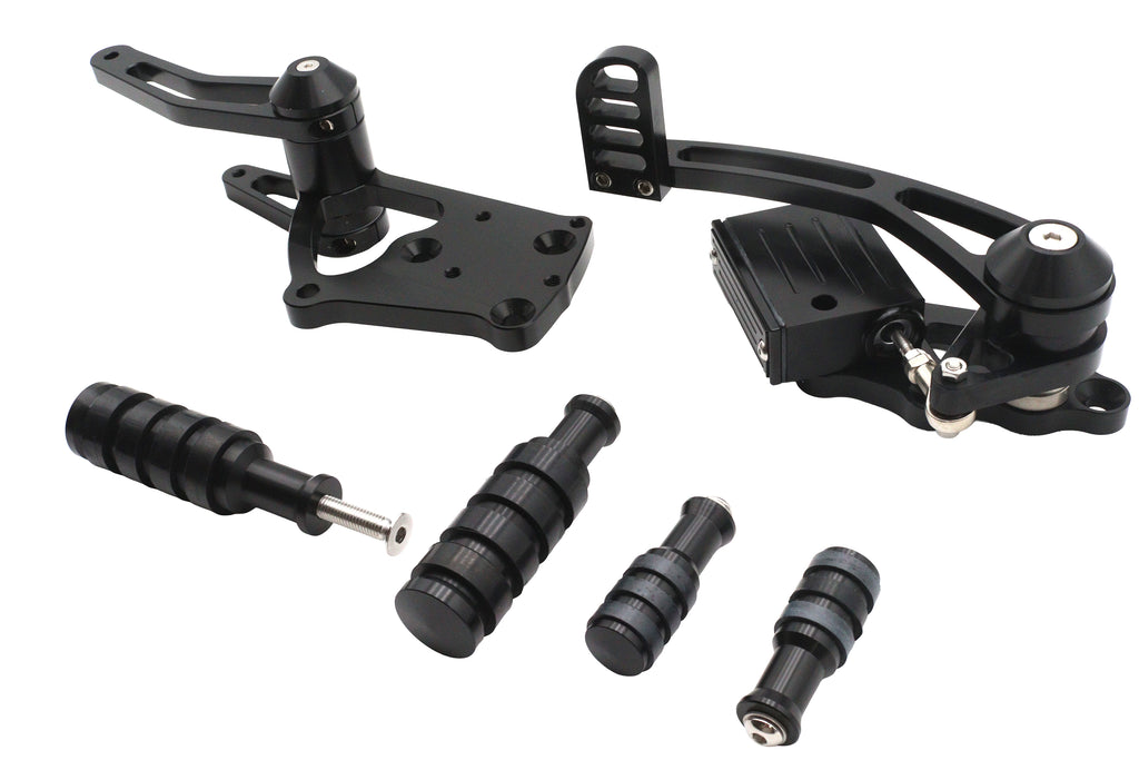 Black billet forward control kit for Harley-Davidson Softail Twin Cam