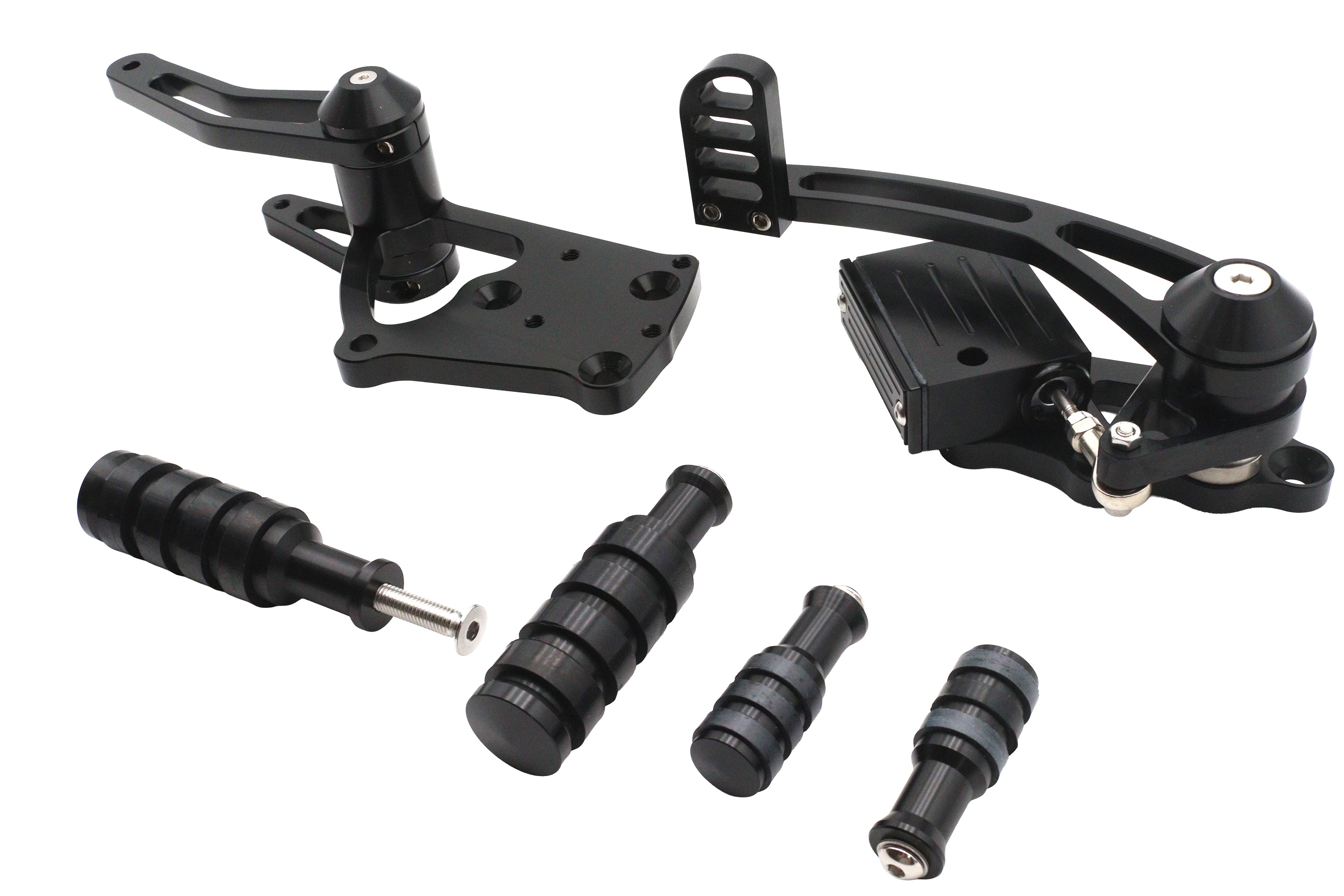 Black billet forward control kit for Harley-Davidson Softail Twin Cam
