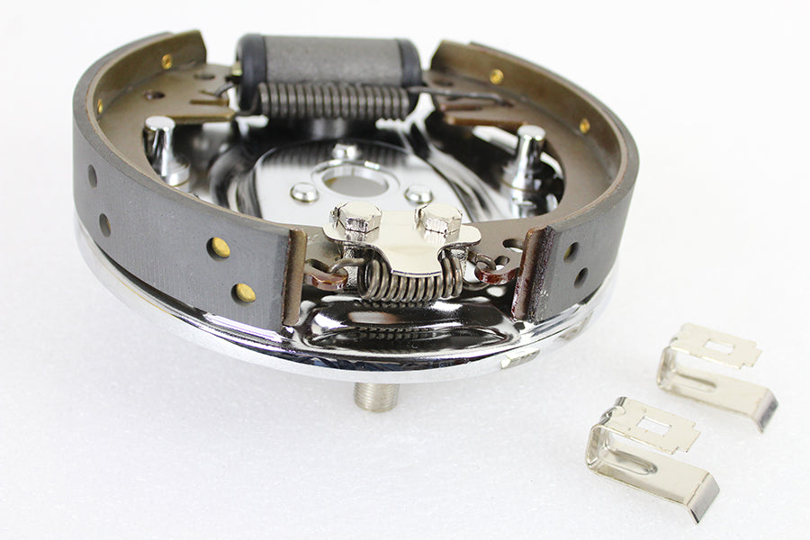 Hinterer hydraulischer Bremsträgerplattensatz Chrom für Harley-Davidson FL 1958-1962
