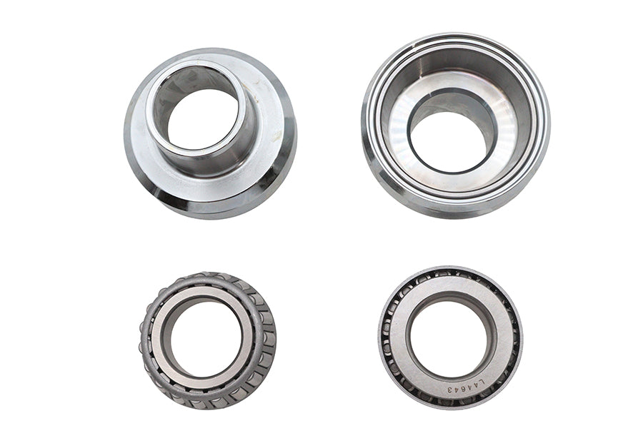 Fork neck cup and bearing kit chrome for Harley-Davidson 1949-1987