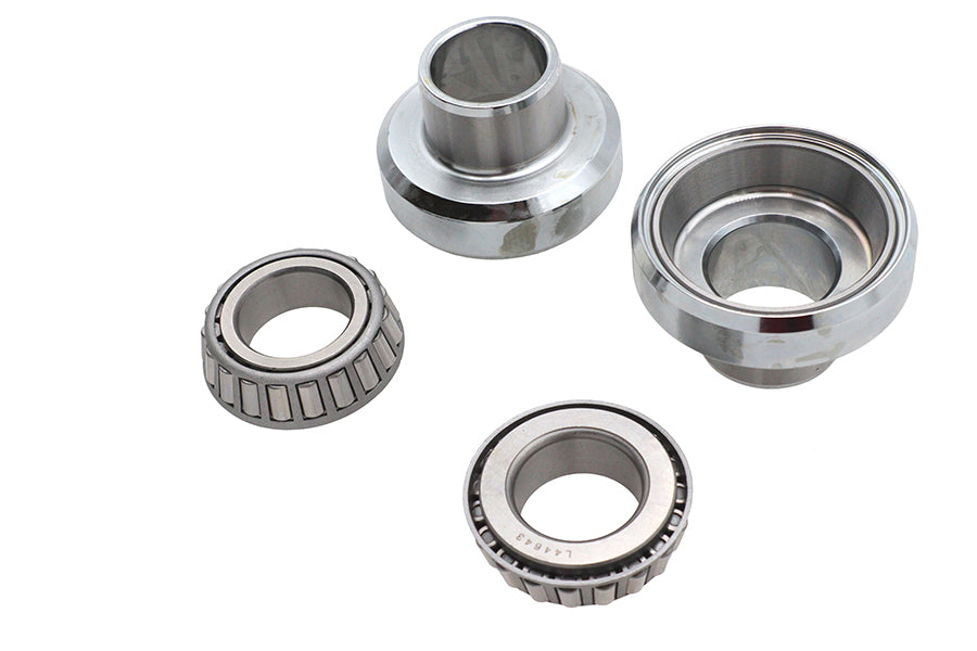 Fork neck cup and bearing kit chrome for Harley-Davidson 1949-1987
