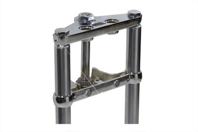 Fork Assembly with Chrome Sliders 4" Over Stock For Harley-Davidson