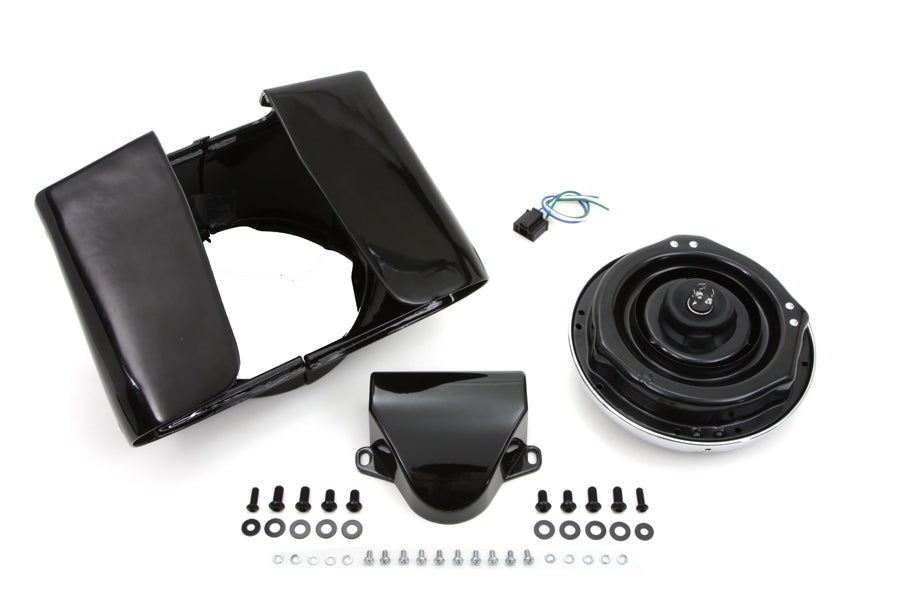 Kit de cubierta de faro de 7" de color negro para Harley-Davidson FL 1960-1984