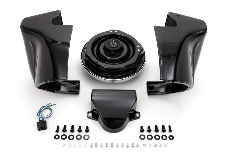 Kit de cubierta de faro de 7" de color negro para Harley-Davidson FL 1960-1984