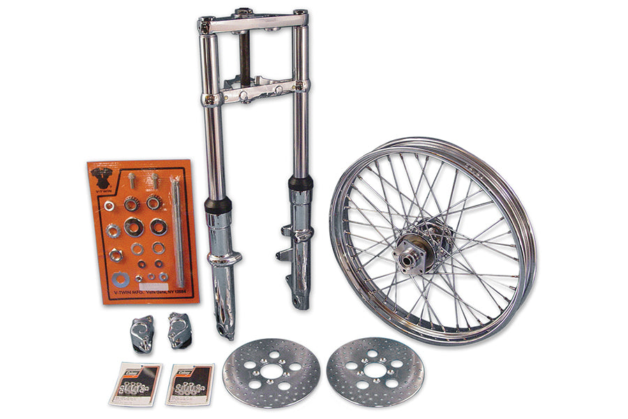 Conjunto de horquilla de 41 mm con deslizadores pulidos 21 ruedas dobles para Harley-Davidson