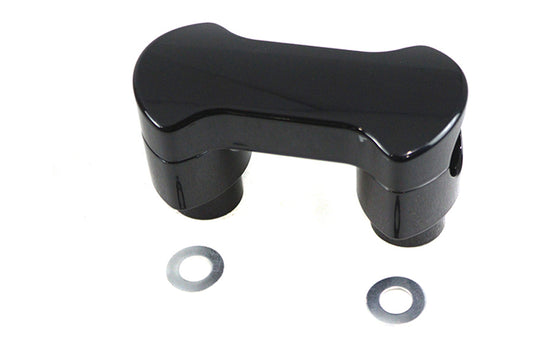 2" Smooth Riser Kit Black For Harley-Davidson With 1-1/4" Handlebars