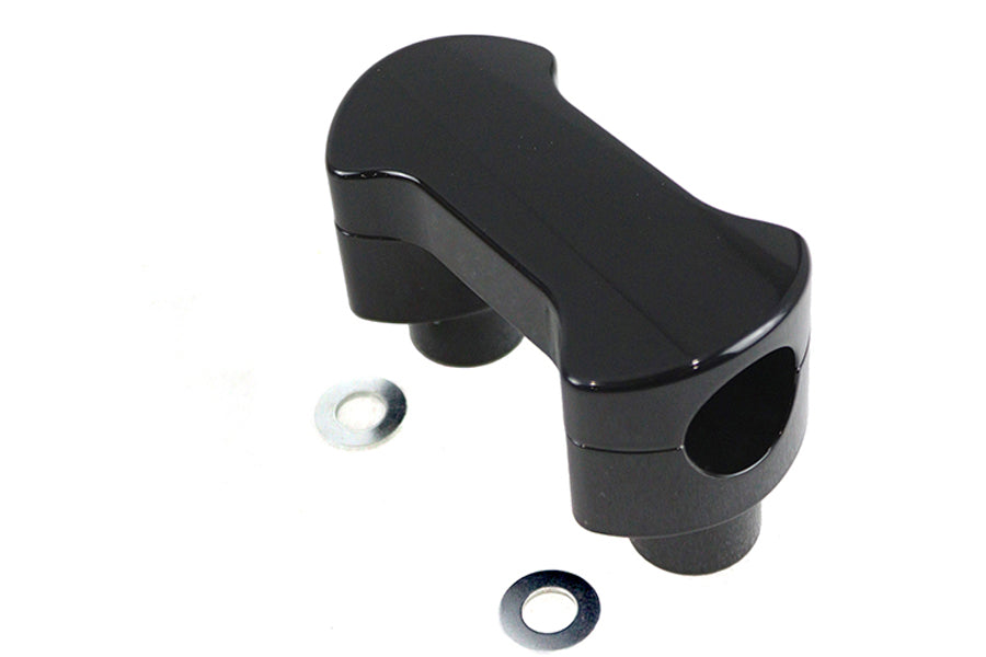 2" Smooth Riser Kit Black For Harley-Davidson With 1-1/4" Handlebars