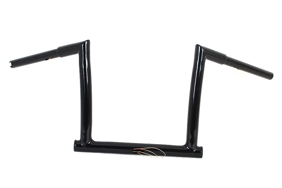 12" Gloss Black Chizeled Z-Bar Handlebar For Harley-Davidson Road Glide