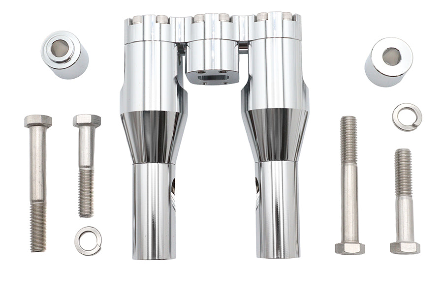 6" Baron style riser set chrome for Harley-Davidson