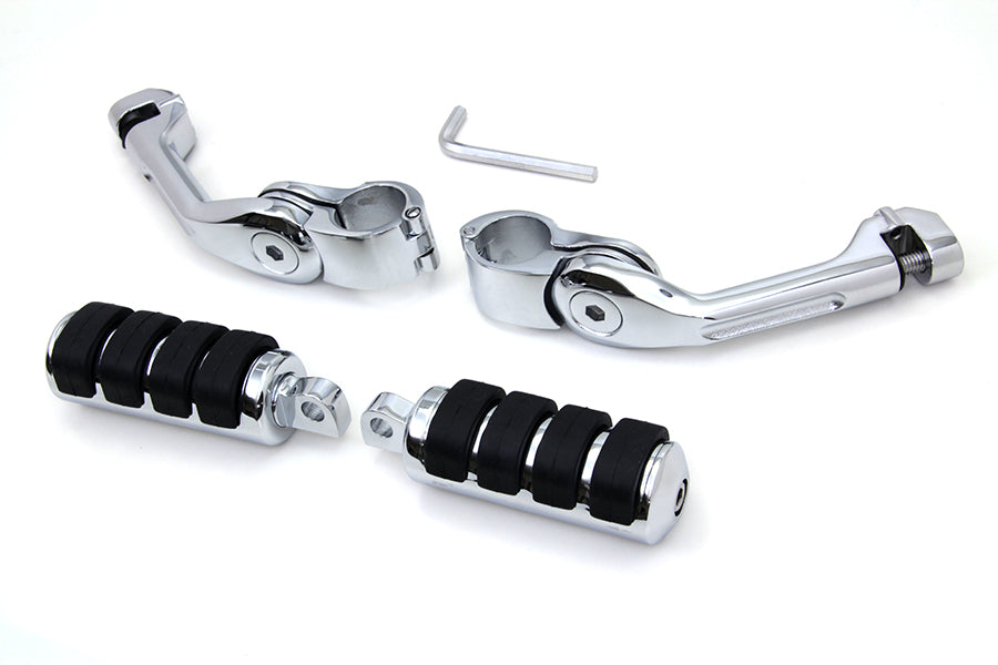 Long Angled Adjustable Highway Peg Mount Kit For Harley-Davidson