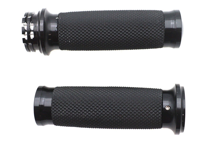 Ultima contoured grip set black for Harley-Davidson