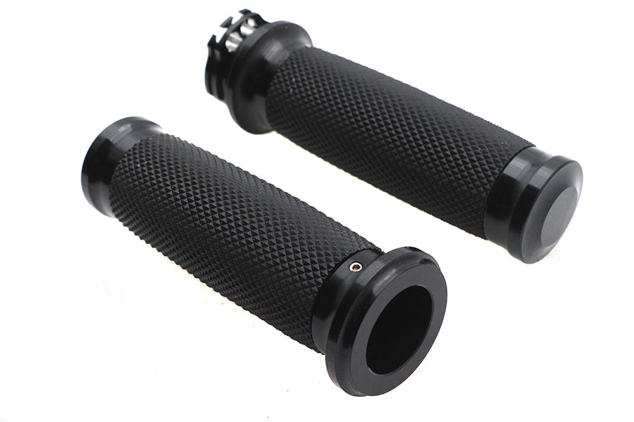 Ultima contoured grip set black for Harley-Davidson