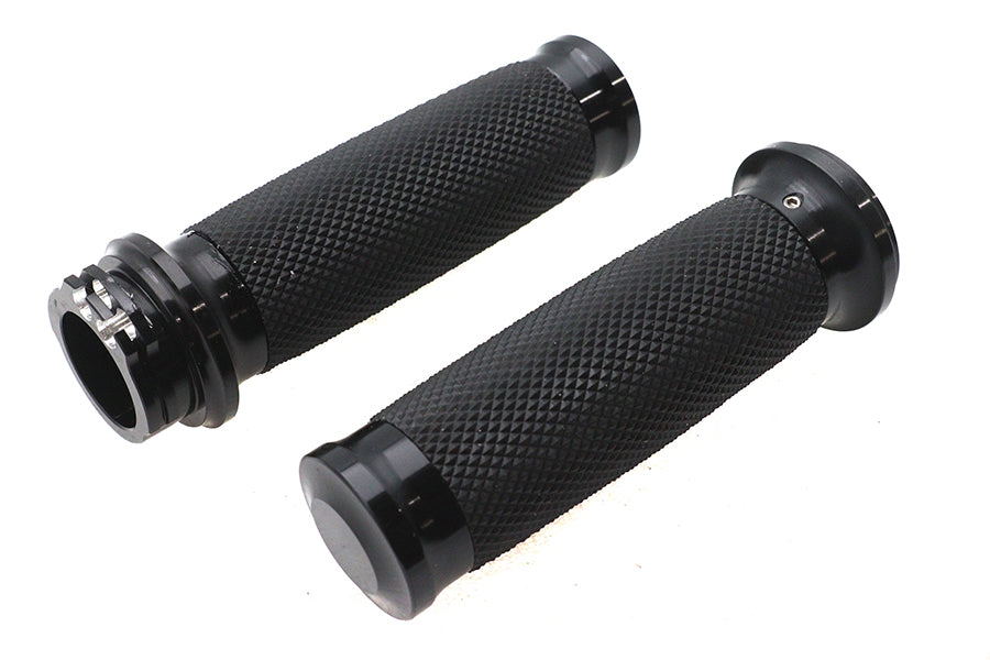 Ultima contoured grip set black for Harley-Davidson