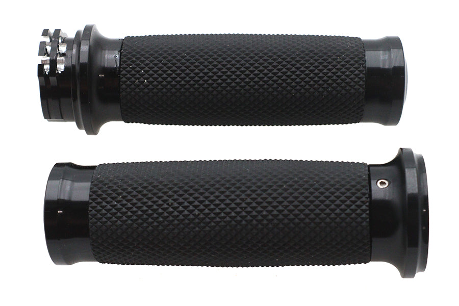 Ultima contoured grip set black for Harley-Davidson