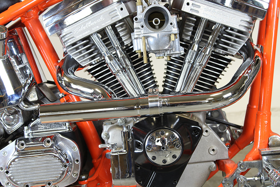 2:1 Siamese Exhaust Header Set Chrome For Harley-Davidson