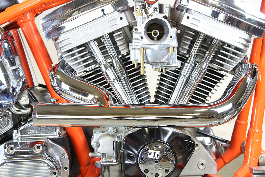 2:1 Siamese Exhaust Header Set Chrome For Harley-Davidson