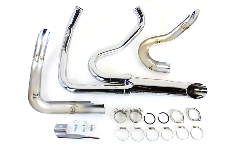 Chrome 2 into 1 Lakester style exhaust system for Harley-Davidson Sportster