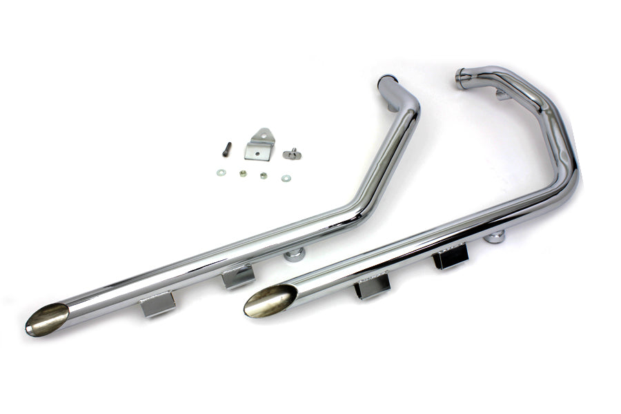 Exhaust Drag Pipe Set Slash Cut For Harley-Davidson Sportster 2004-2013