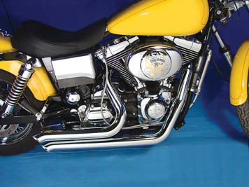 Exhaust Drag Pipe Set Side Sweep For Harley-Davidson Dyna 1995-2005