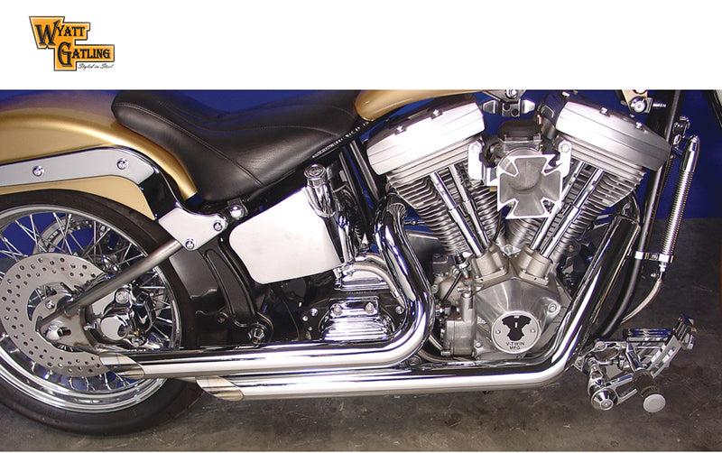 Side Slash Drag Pipe Exhaust Set For Harley-Davidson Softail FXST 1984-2006