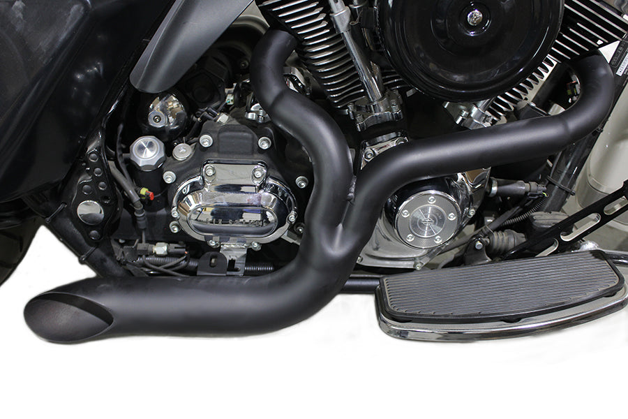 2:1 Lakester Side Pipe Exhaust Black For Harley-Davidson Dyna 2006-2017