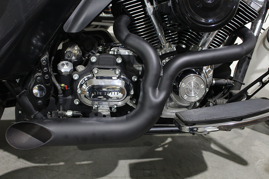 Tubo de escape lateral Lakester 2:1 negro para Harley-Davidson Dyna 2006-2017