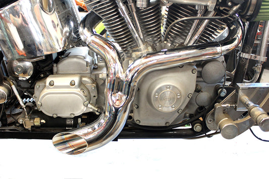 Lakester Ground Pounder Chrome Exhaust For Harley-Davidson Softail Twin Cam