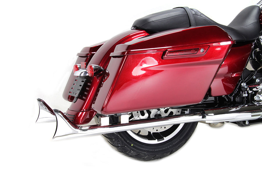 33" Straight Fishtail Slip-On Exhaust Chrome For Harley-Davidson Touring M8