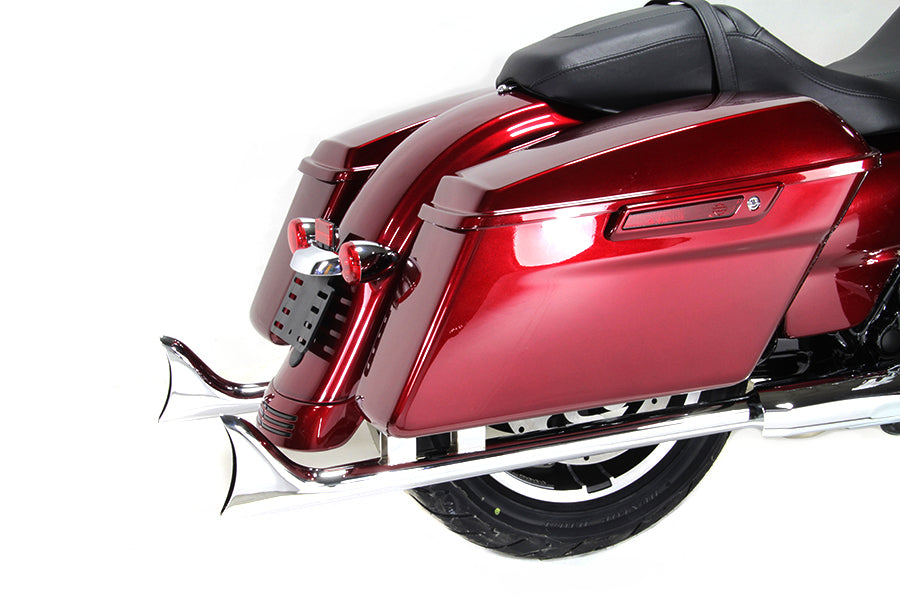 33" Straight Fishtail Slip-On Exhaust Chrome For Harley-Davidson Touring M8