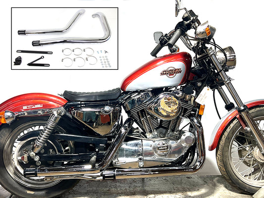 2-1/4" Vortex Drag Pipe Set Chrome For Harley-Davidson Sportster 1986-2003