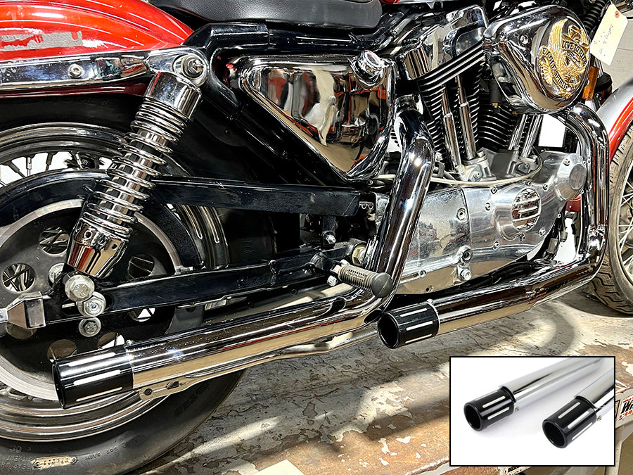 2-1/4" Vortex Drag Pipe Set Chrome For Harley-Davidson Sportster 1986-2003