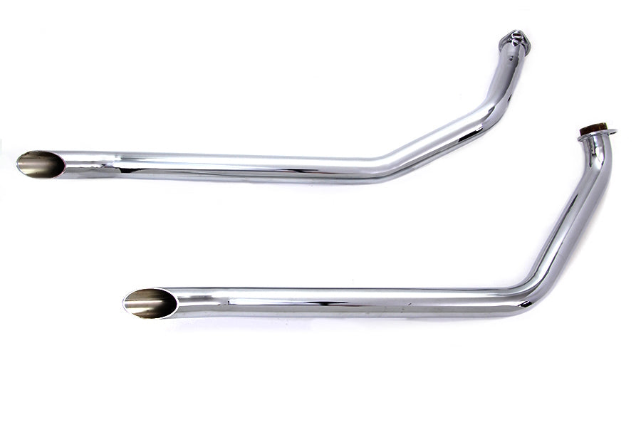 Slash Cut Goose Drag Pipe Exhaust Set For Harley-Davidson Shovelhead 1970-1984