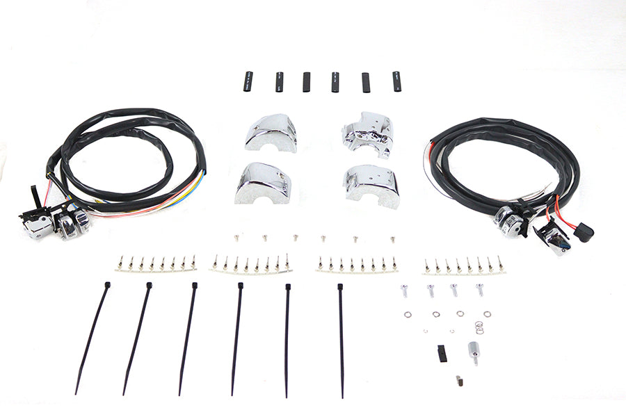 Handlebar control switch housing kit chrome for Harley-Davidson