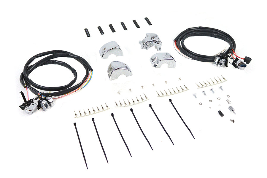 Handlebar control switch housing kit chrome for Harley-Davidson