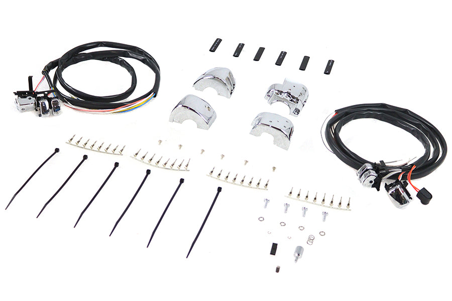 Handlebar control switch housing kit chrome for Harley-Davidson