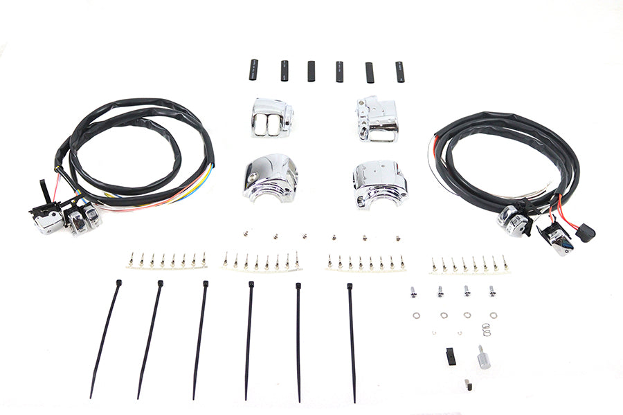 Handlebar control switch housing kit chrome for Harley-Davidson