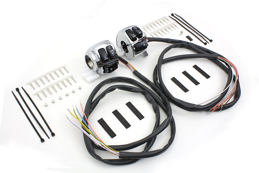 Kit de carcasa de interruptor de control de manillar cromado para Harley-Davidson