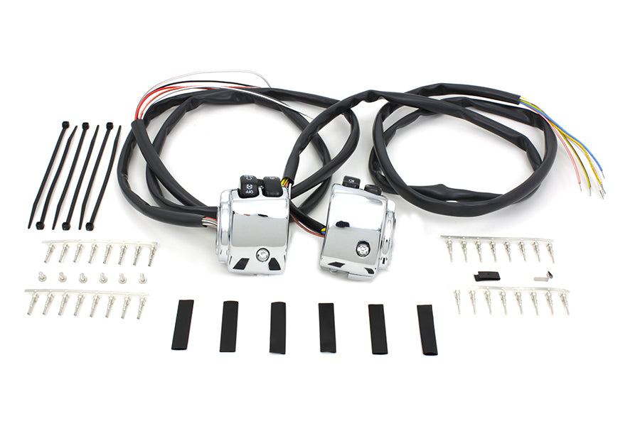 Kit de carcasa de interruptor de control de manillar cromado para Harley-Davidson