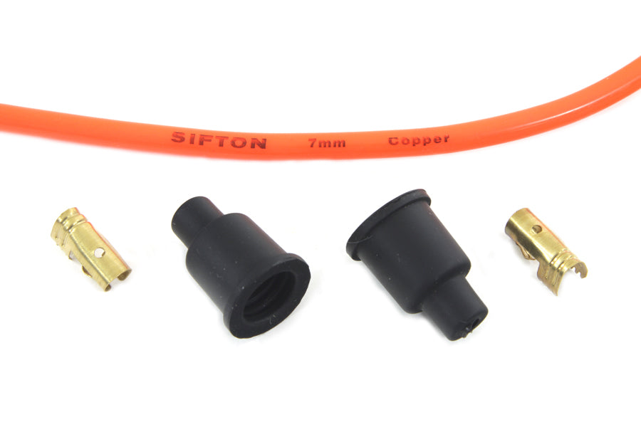 Orange copper core 7mm spark plug wire kit for Harley-Davidson