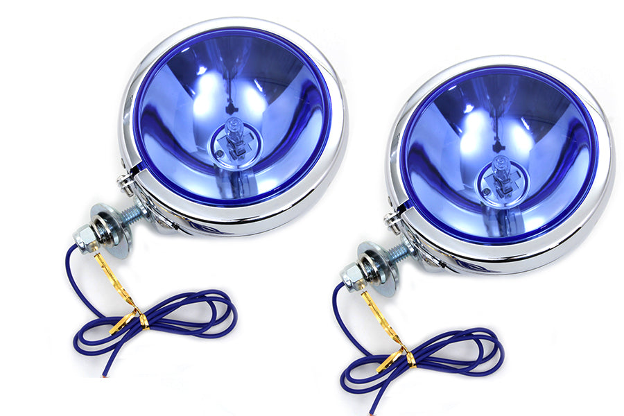 H-3 Blue Lens Spotlamp Set For Harley-Davidson